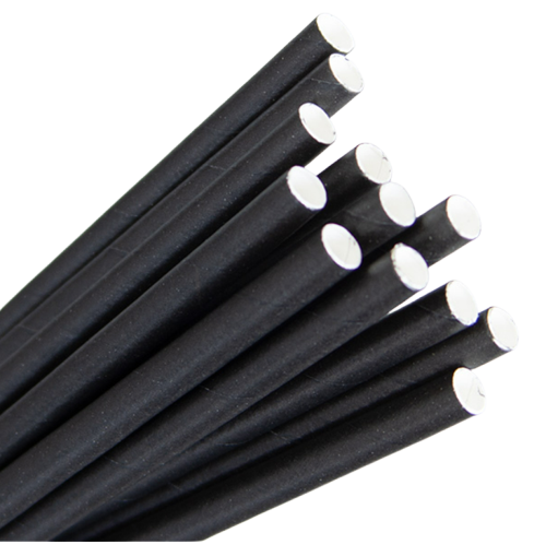 STRAW PAPER REGULAR BLACK 6 x 200 mm