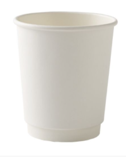 DOUBLE WALL WHITE COFFEE CUP 8oz-Small