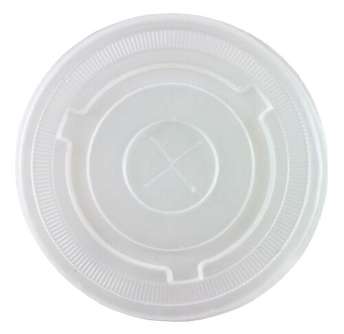 PLASTIC CLEAR LIDS FLAT SLOTTED 84mm