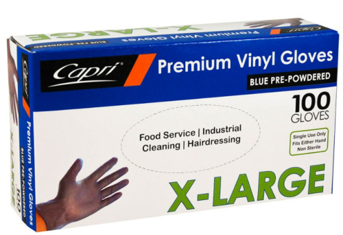 GLOVE VINYL BLUE X/LARGE