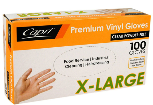 GLOVES CLEAR VINYL - X/LARGE