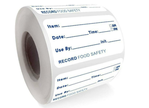 FOOD SAFETY LABELS 50 x 25mm-500 per Roll