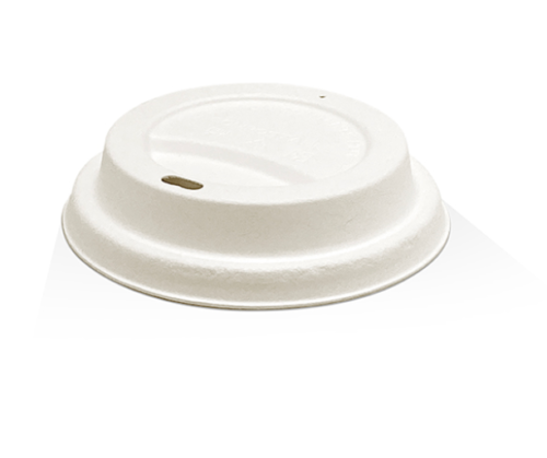 BAGASSE COFFEE CUP LID WHITE (90mm)